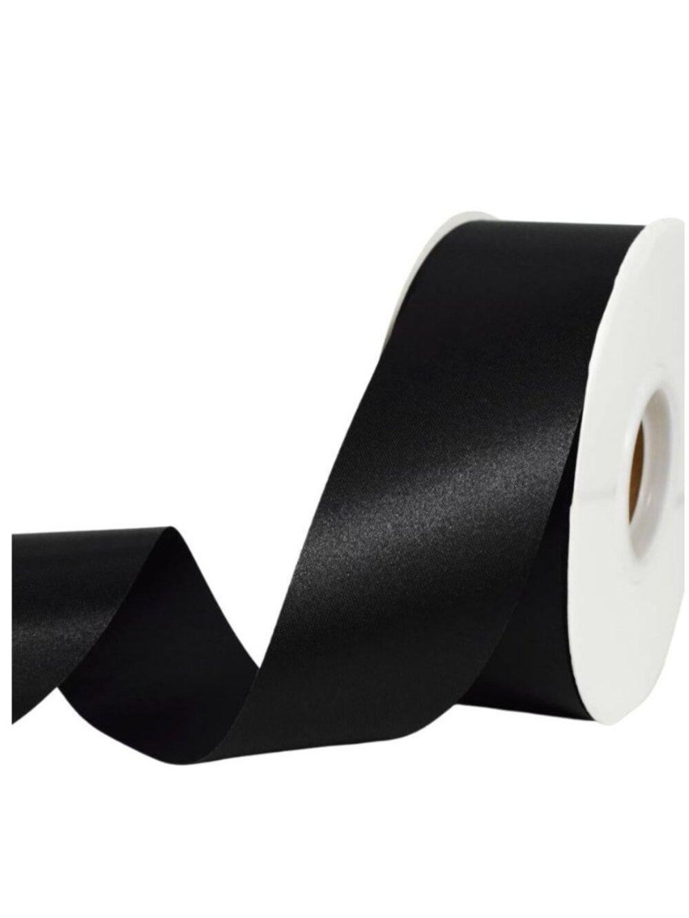 Wide Black Satin Ribbon Roll 1-1/2" x Approx. 30+ Yards For Crafts Gift Wrapping